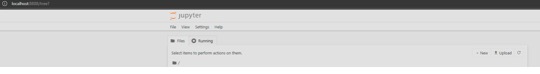 Jupyter Notebook file browser opened through localhost.