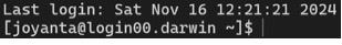 SSH login terminal after connecting to the DARWIN login host.